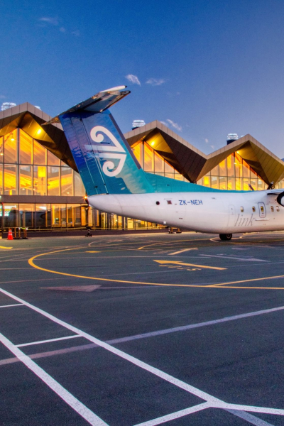 Nelson Airport Air New Zealand airplane by Storyline Pictures Nelson