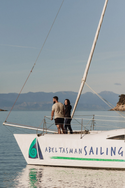 Zero carbon couple Abel Tasman Sailing