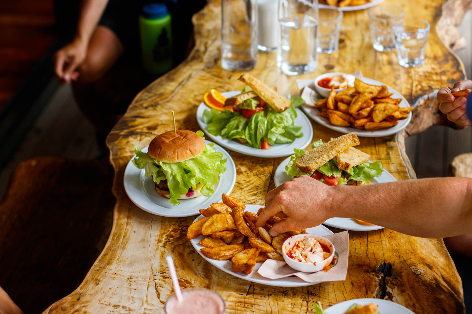 Burger chips beer $38