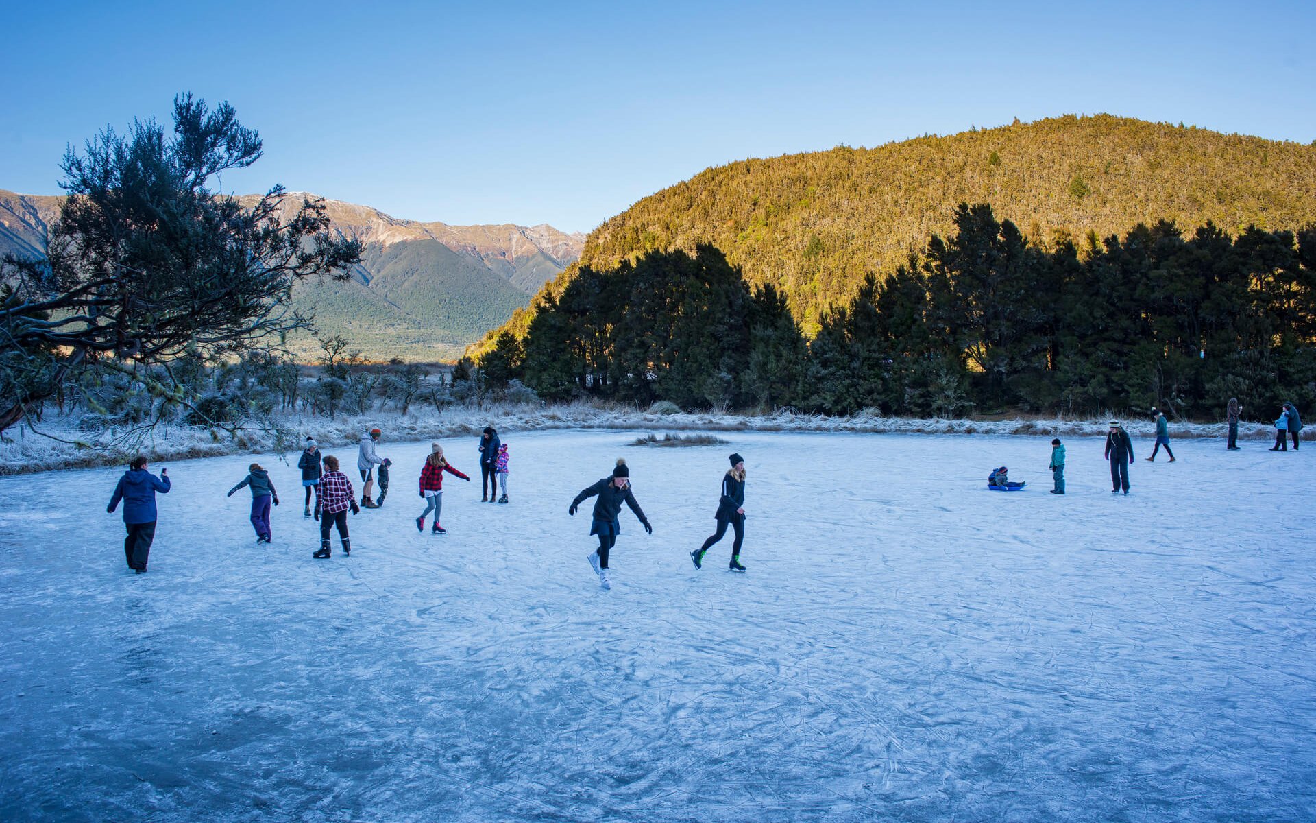 Iceskating at Teetotal in Nelson Lakes National Park